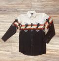 Panhandle Men's Bucking Bronco Western Black Shirt | SMN2S02644