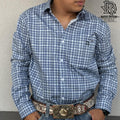 SAWYER  | Iron Spur Men’s Western Long Sleeve  Shirt Light Blue