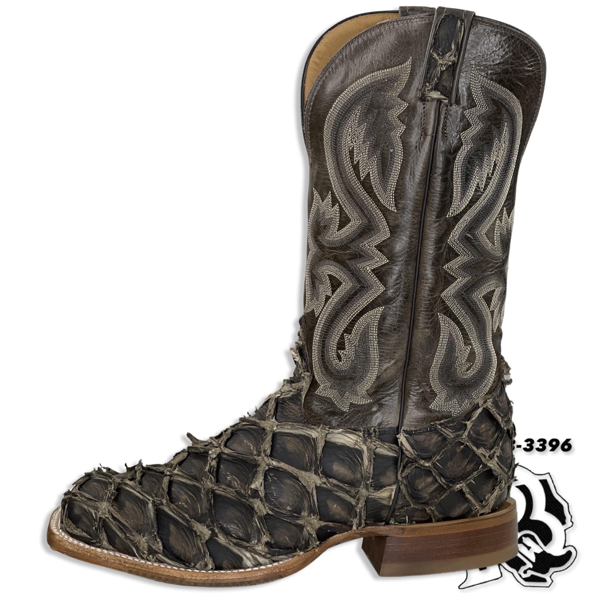 BIG BASS FISH BOOT |TONY LAMA MARQUIS PIRARUCU MEN SQUARE TOE WESTERN BOOT