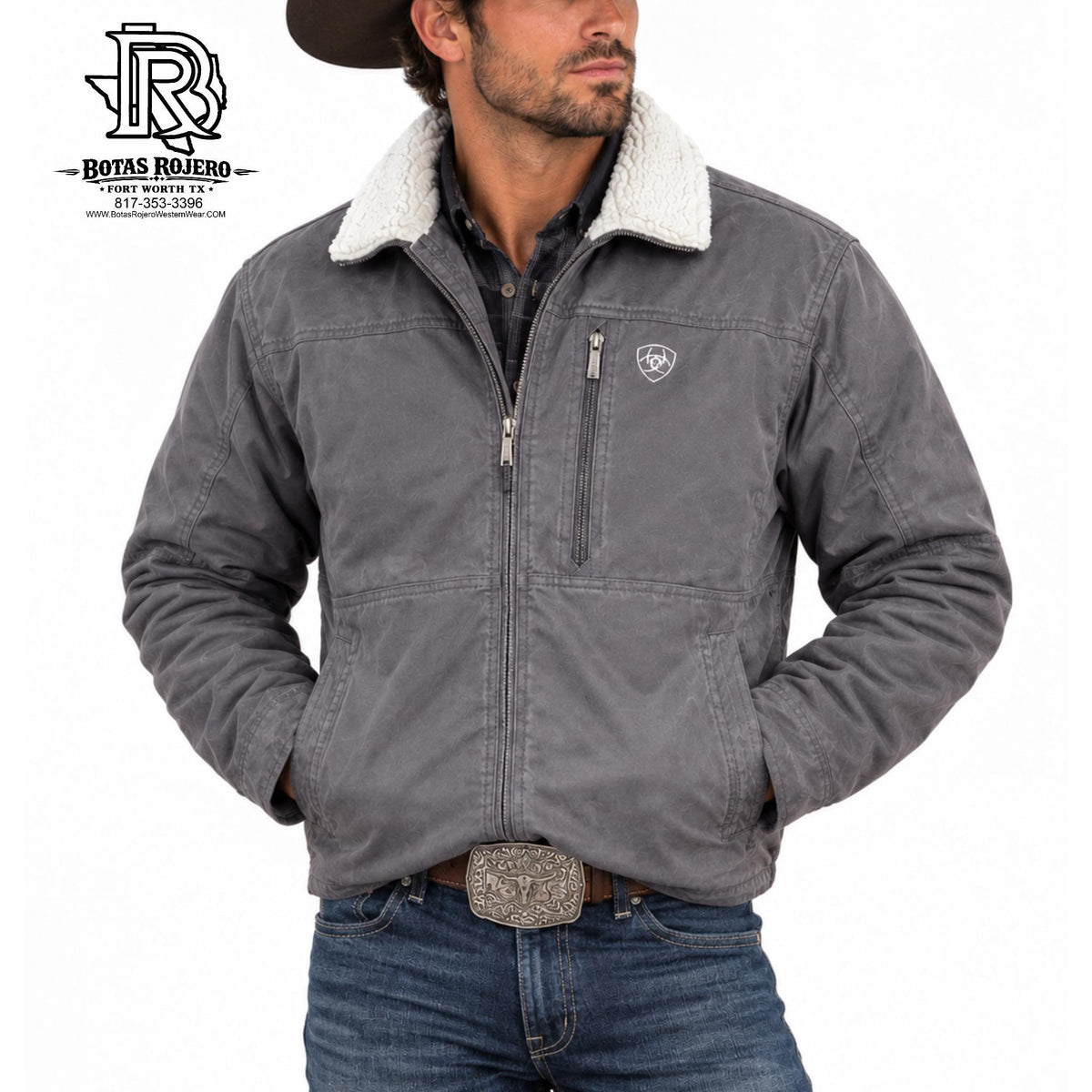 “  Jude “ | Men Ariat Jacket Canvas Light Grey Outerwear 10037388
