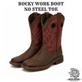 ROCKY BRANDS BOOTS WORK BOOTS RED TOP BROWN YOUTH Rkw0377Y