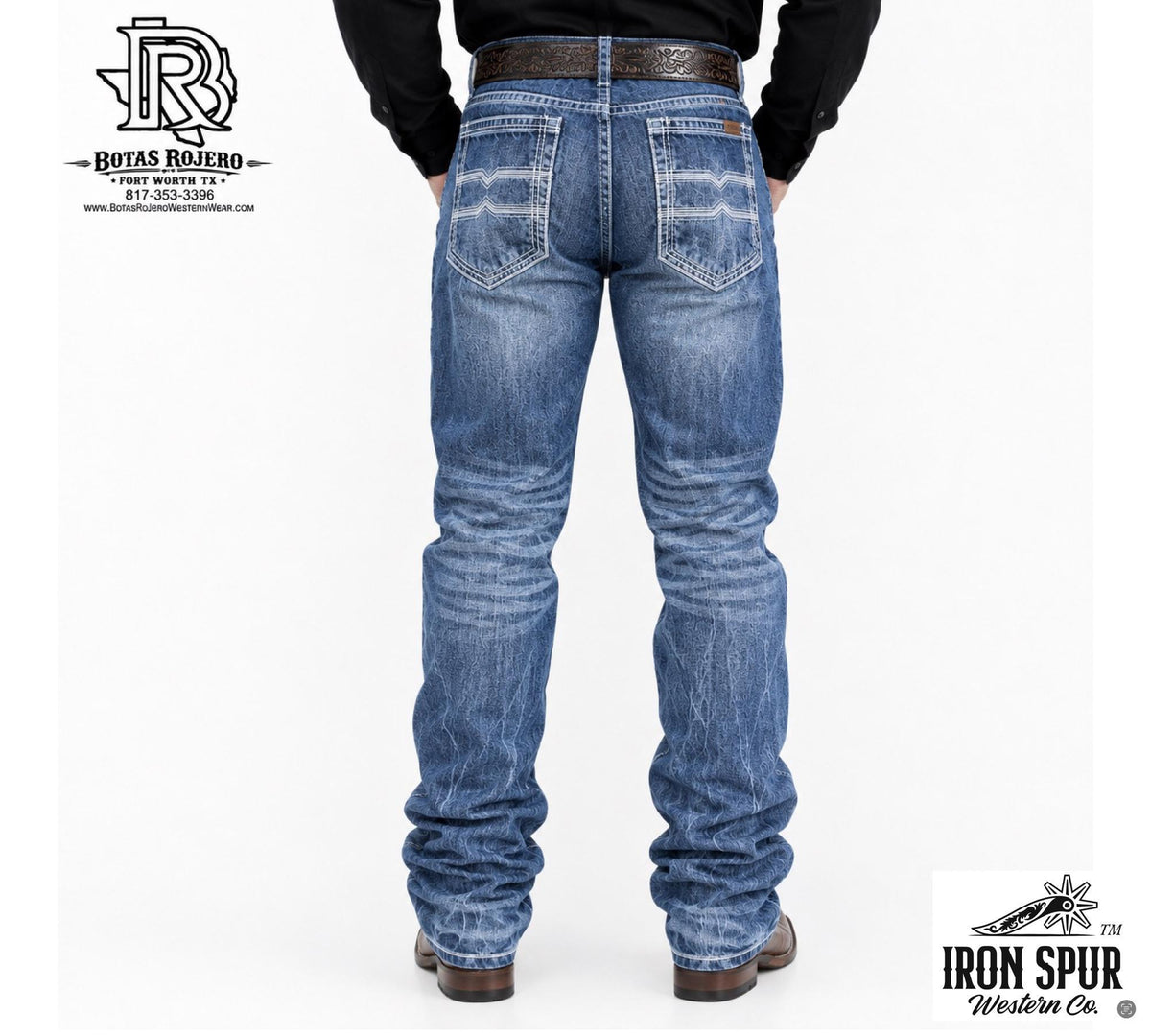 04 | BOOTCUT Iron Spur Men’s Western Jeans – Medium Blue Wash | 100% Cotton Denim