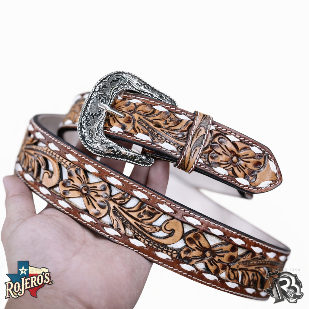 " GARRETT "| IRON SPUR WESTERN TOOLED LEATHER BELT