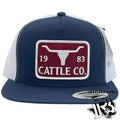 WHISKEY BENT HAT CO | OLD SCHOOL BULL HEAD NAVY/WHITE