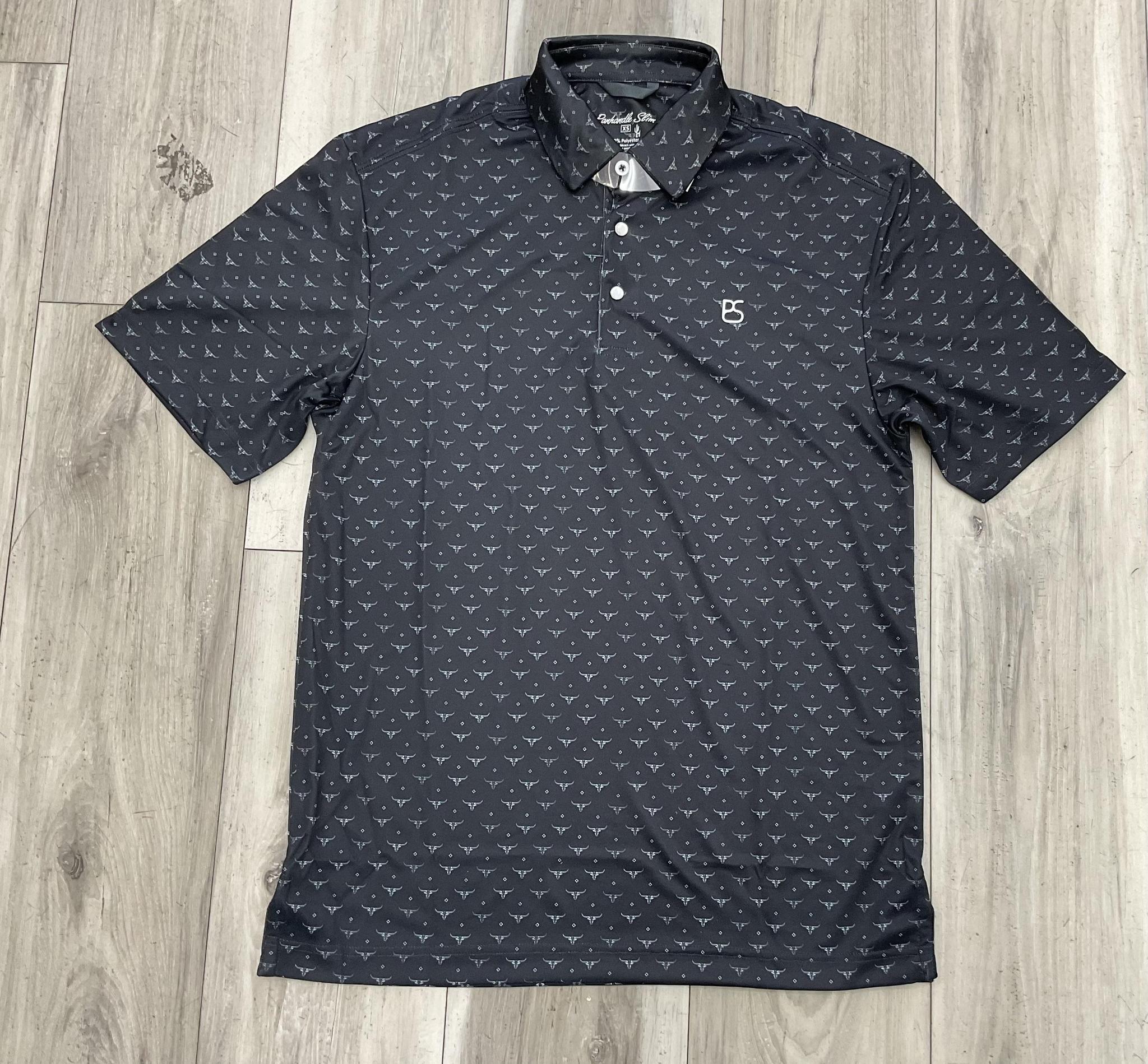 ROCK & ROLL MEN’S BLACK SNAP POLO | TM51T09583