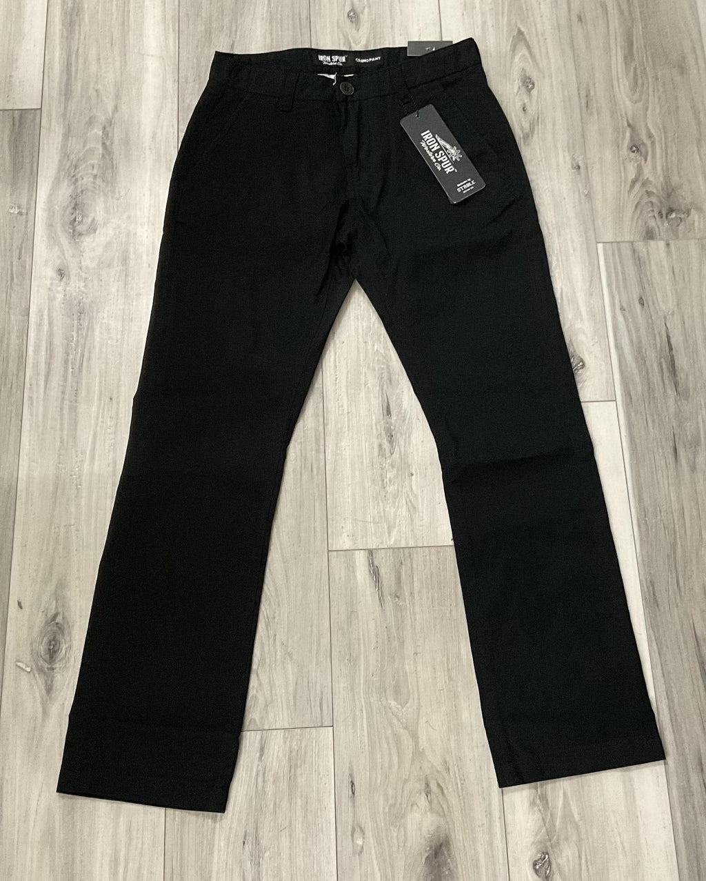 CH-01|CHINO PANTS  STRAIGHT IRON SPUR BLACK WESTERN MEN JEAN