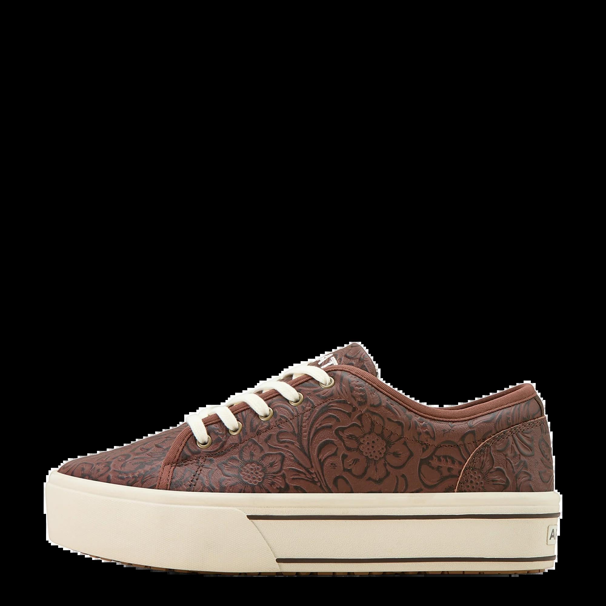 Ariat Ladies Skylar Brown Floral Emboss Slip On Shoe| 10061258