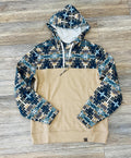 MENS ROCK & ROLL TAN PRINTED HOODIE | BM94T05360
