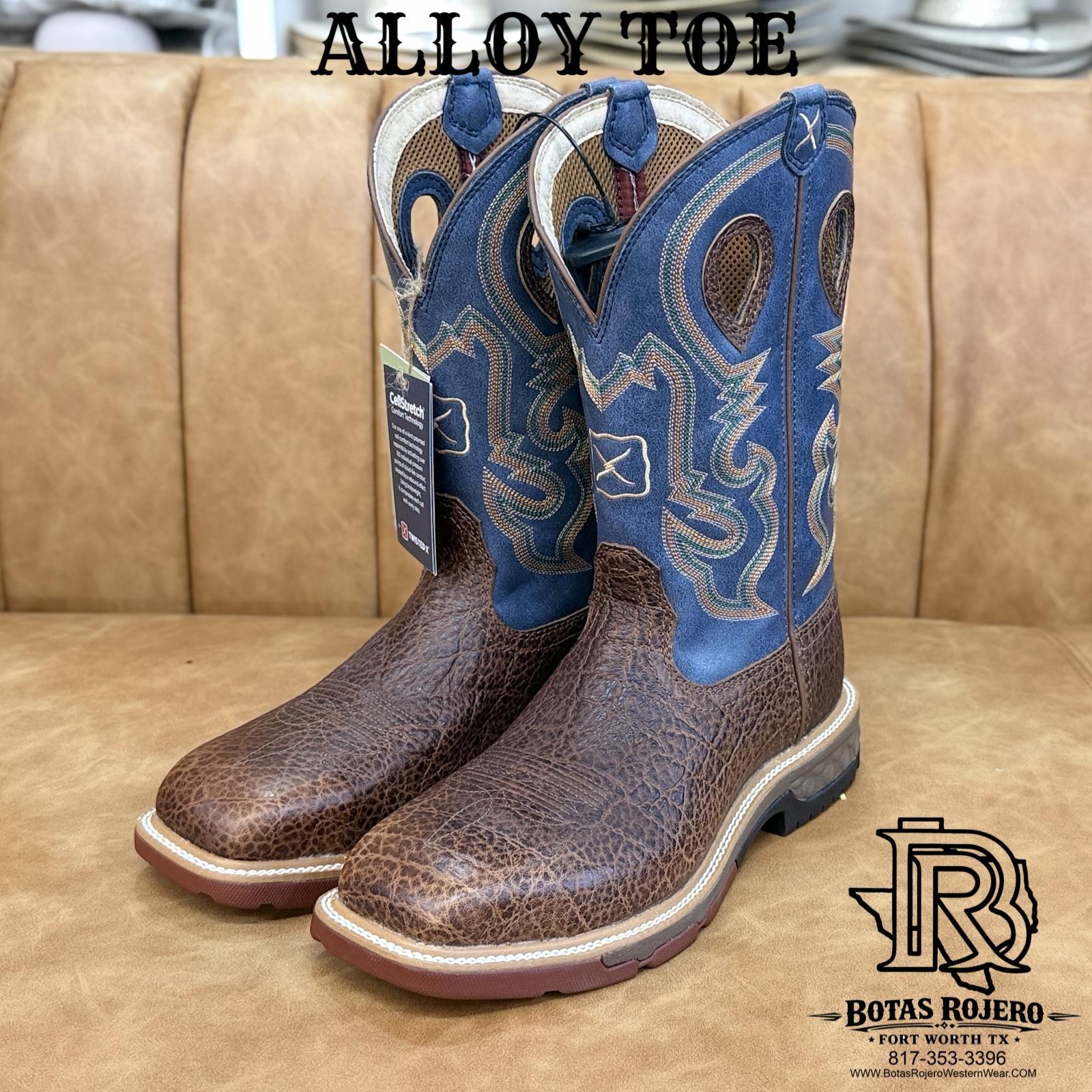 ALLOY TOE TWISTED X MEN'S BROWN WESTERN WORK BOOTS MXBA005