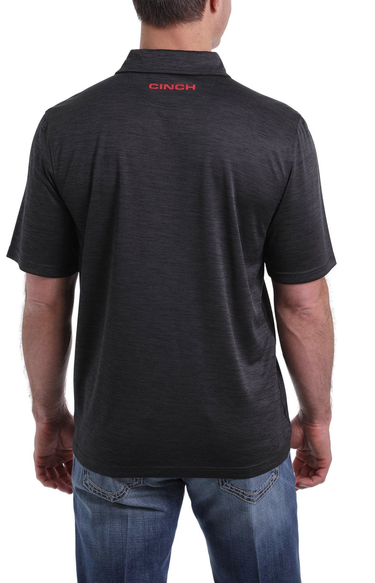 CINCH MENS SHORT SLEEVE ARENAFLEX POLO 4/20 - BLACK MTK1865001