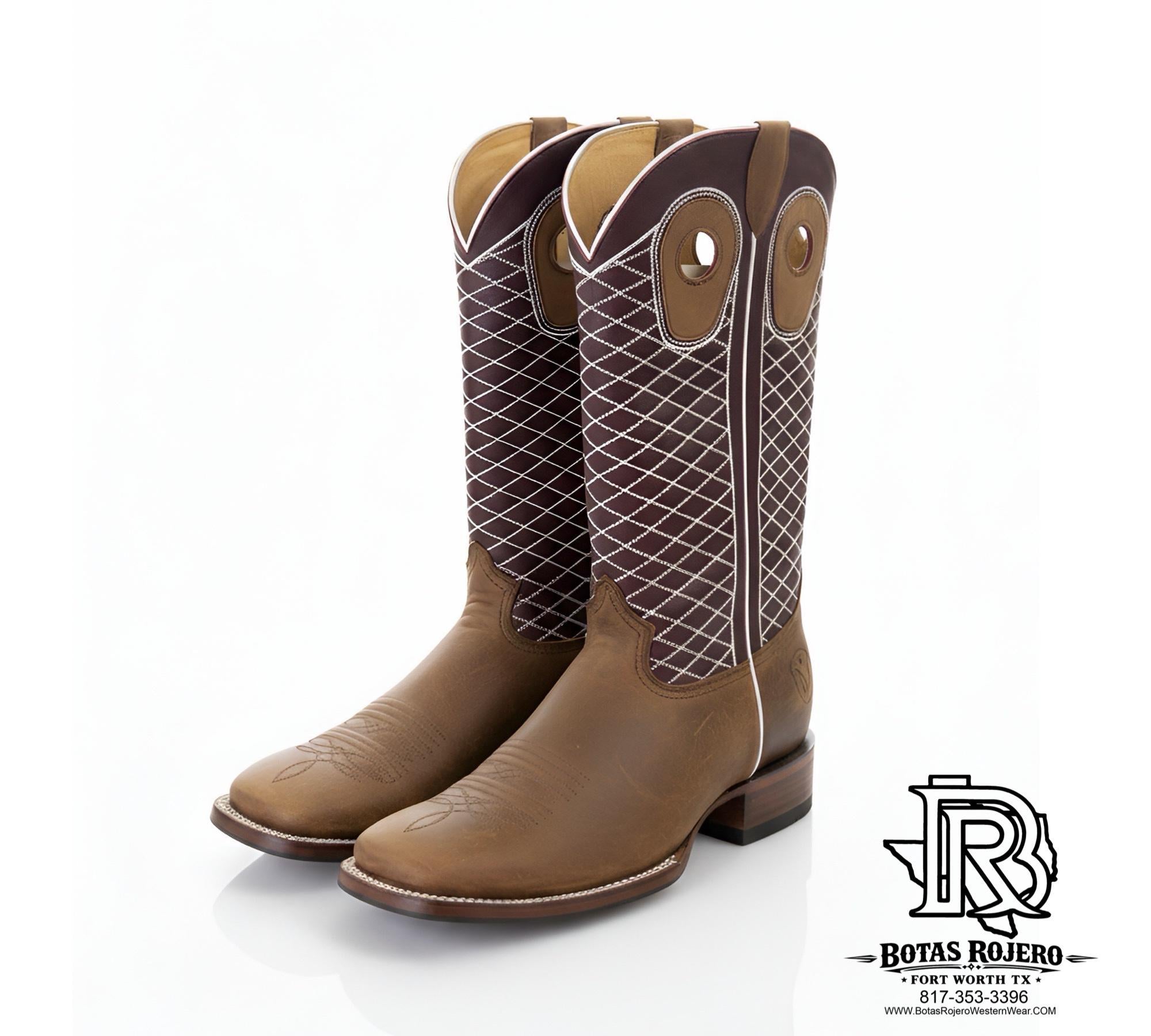 SQUARE TOE MEN BOOTS LIGHT BROWN MEN WESTERN BOOTS