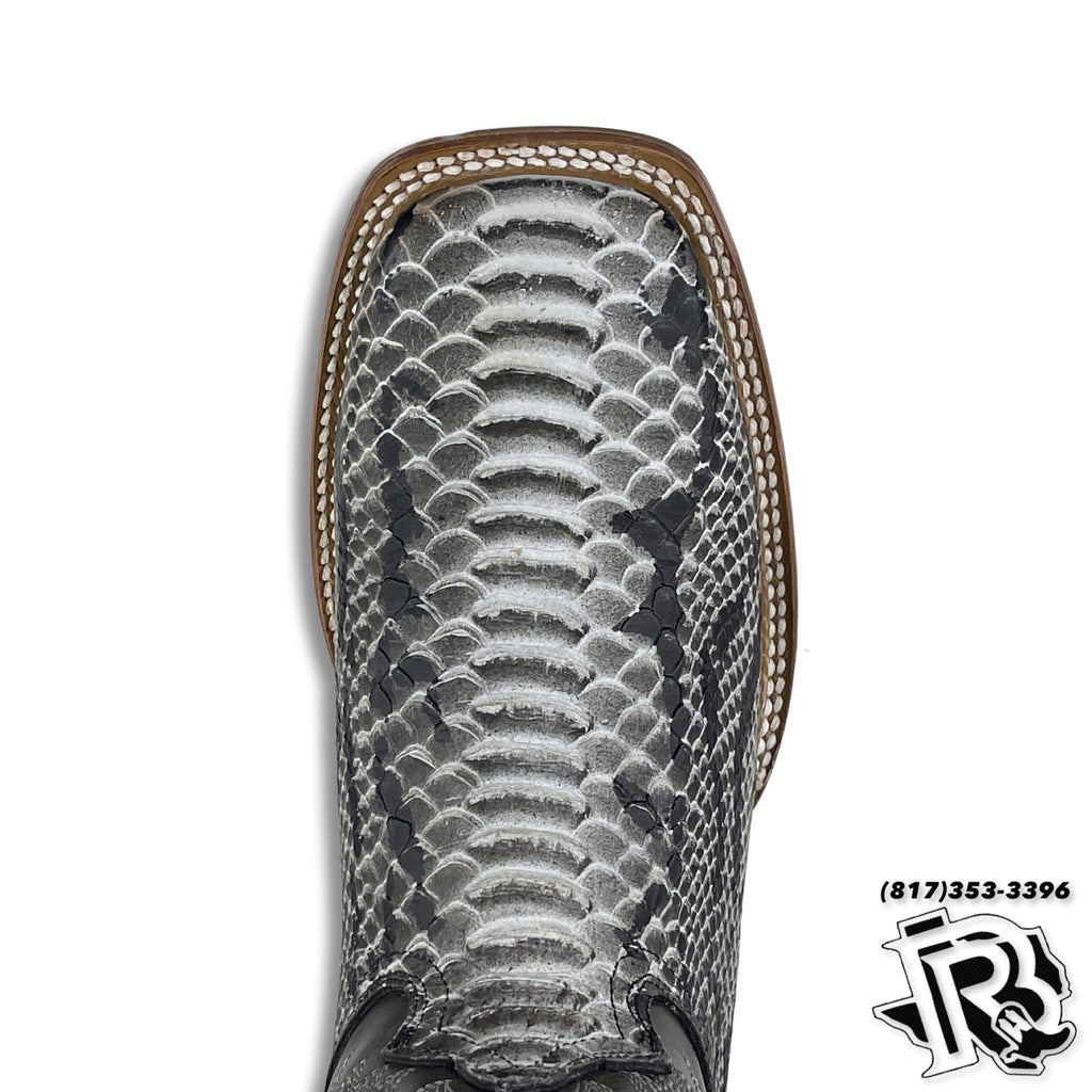 -PYTHON NATURAL PRINT | MEN SQUARE TOE WESTERN COWBOY BOOTS