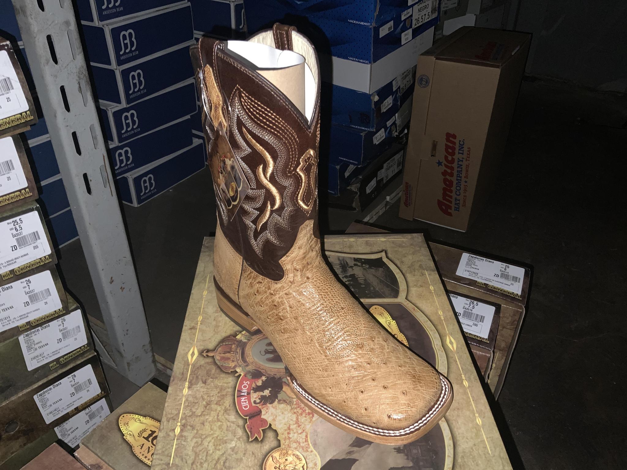 BOTAS 100 AÑOS PANZA DE AVESTRUZ UMBER (043518)
