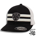 ARIAT CAP | MENS SNAP BACK FLEX FIT 110 SHIELD STRIPES BLACK