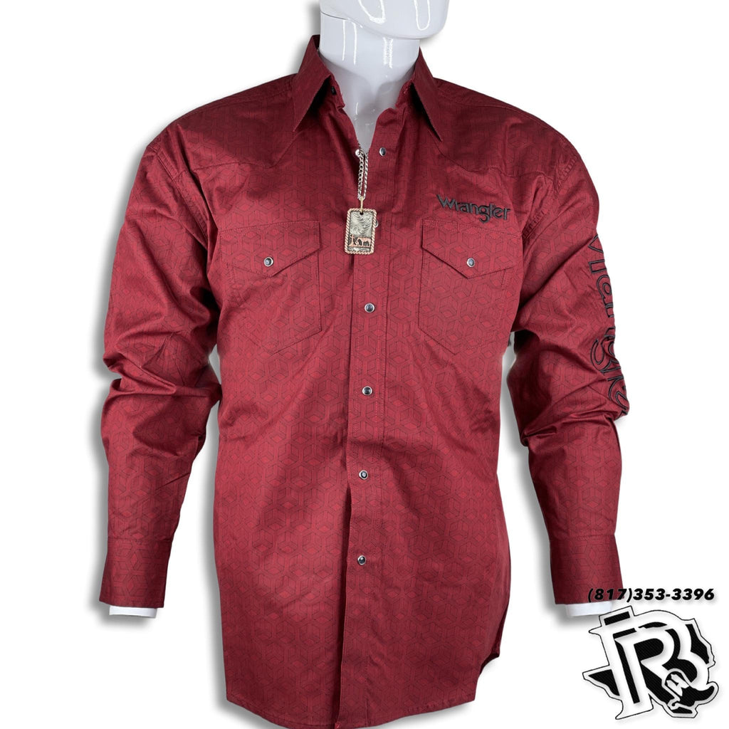RED PATTERN | MEN WESTERN WRANGLER LONG SLEEVE SHIRT