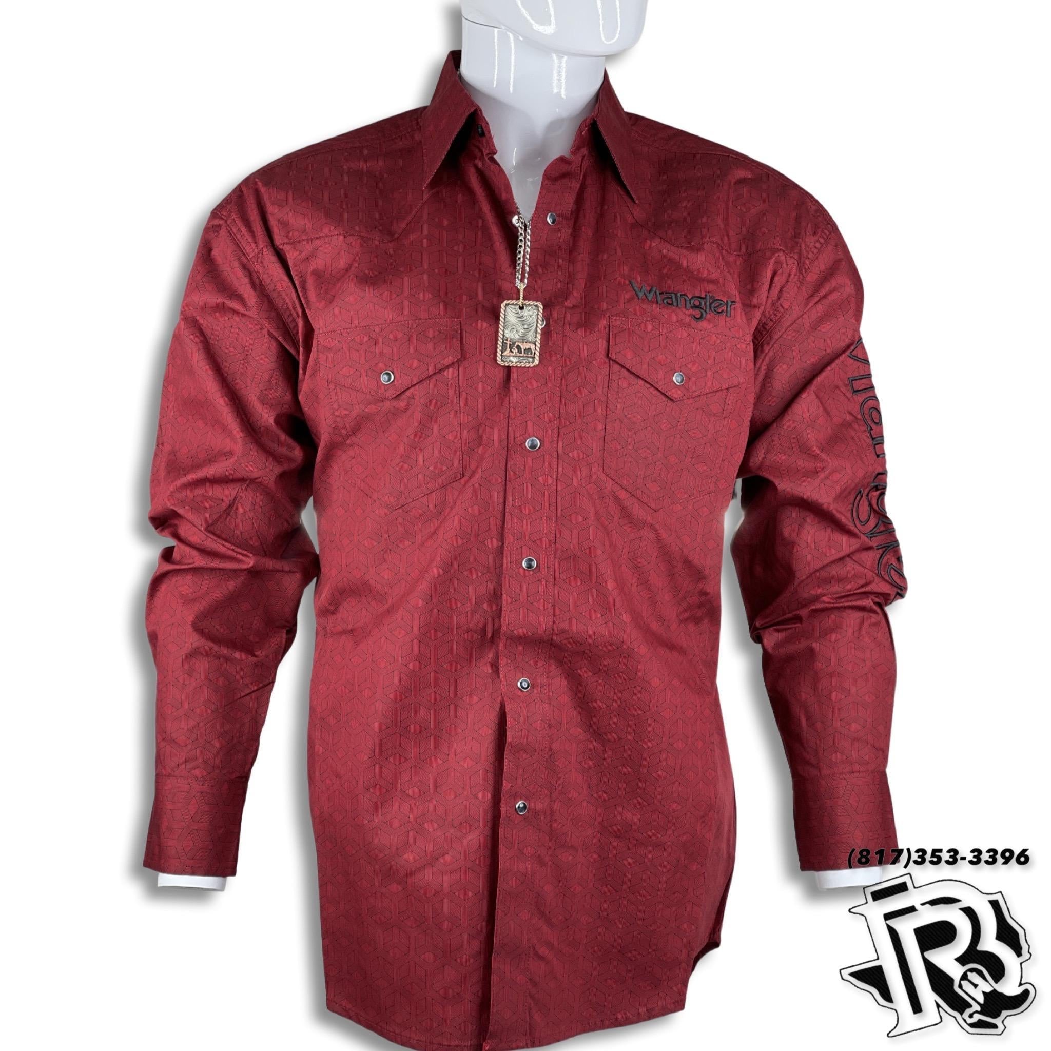 RED PATTERN | MEN WESTERN WRANGLER LONG SLEEVE SHIRT