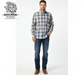 ARIAT MEN’S PRO WES FITTED SAVANNAH TAN MEDIUM PLAID LONG SLEEVE SHIRT |10079432