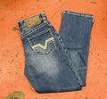 BOYS ROPE STICH & LEATHER DARK VINTAGE JEANS ROCK & ROLL | RRBD1RR0LM