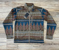MENS ARIAT OXFORD TAN SOUTHWEST PRINT CALDWELL FULL ZIPPER SWEATER | 10052818
