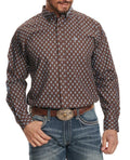 MENS ARIAT TEAM OAK BROWN/LIGHT BLUE LONG SLEEVE SHIRT | 10054056