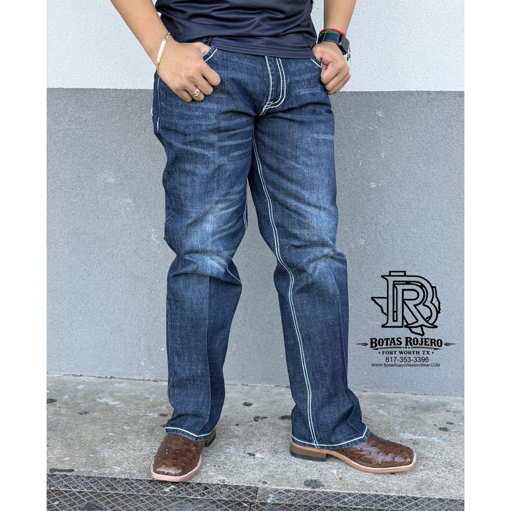 03 | IRON SPUR DARK BLUE BOOTCUT MEN WESTERN JEANS 100% COTTON