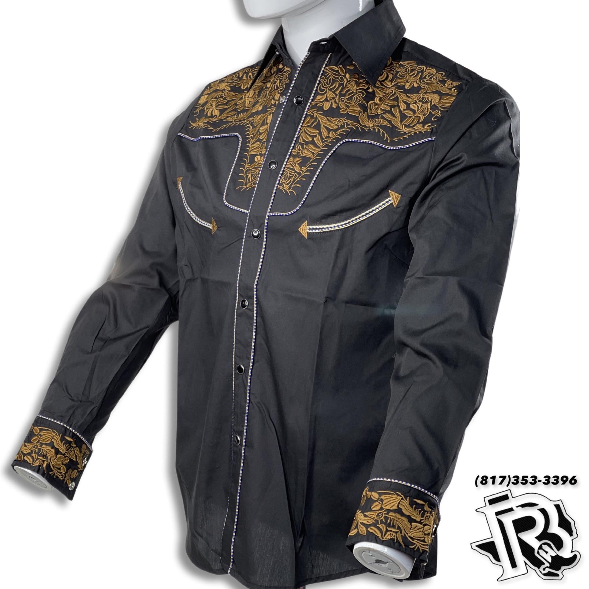 VINTAGE WESTERN SHIRTS | SNAP BUTTON BLACK MEN WESTERN LONG SLEEVE