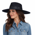 “ TEAR DROP” BLACK | LADIES PINCH FRONT FASHION WESTERN HAT T7810001