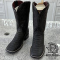 “ Weston “ MEN'S JUMBO PYTHON PRINT BOOT BLACK SQUARE TOE | IRON SPUR