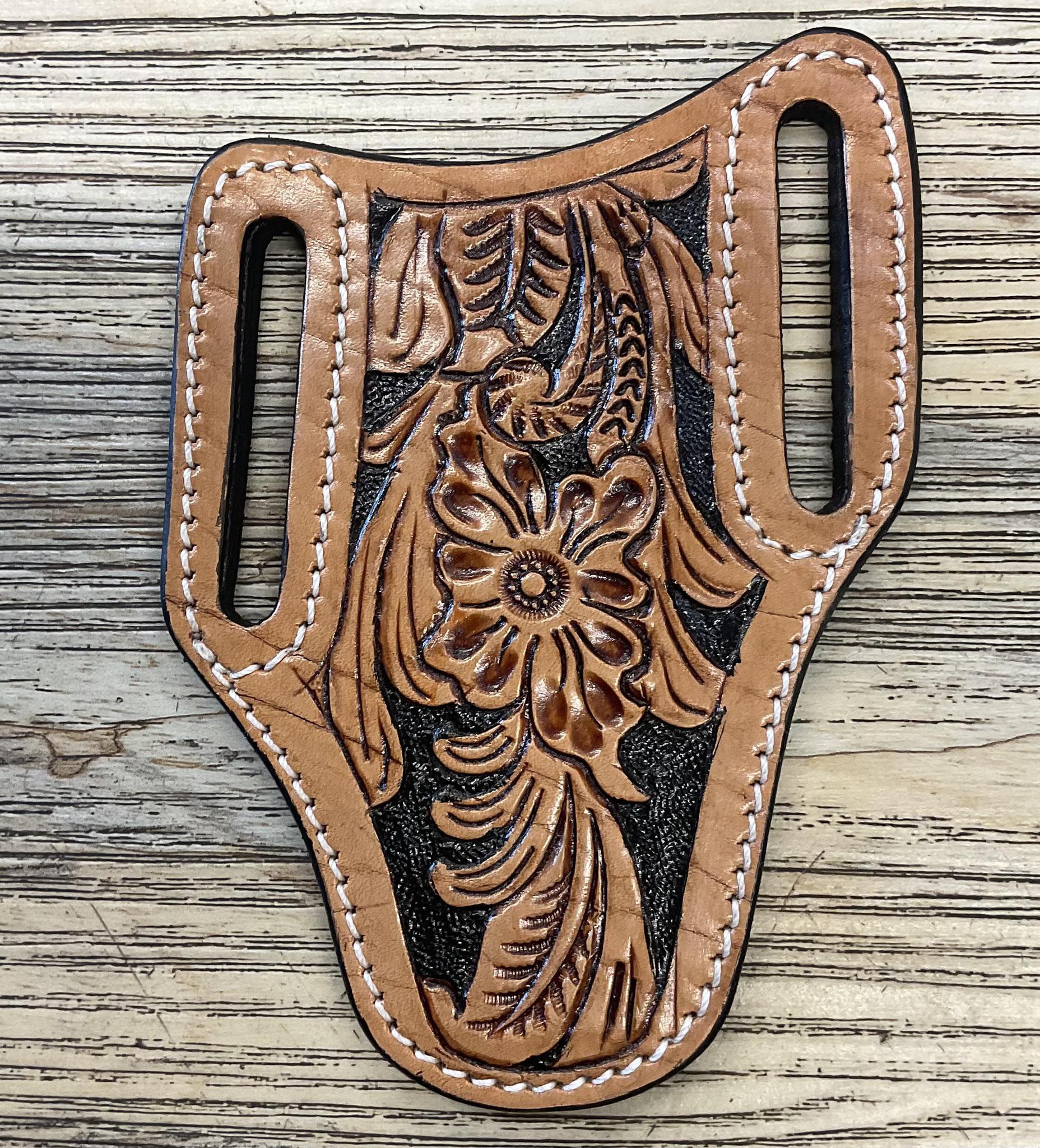 JUAN KNIFE SHEATH  TOOLED LEATHER | IRON SPUR