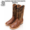 " JULIAN " MEN’S CAIMAN BELLY CIGAR WAXY SQUARE TOE BOOTS