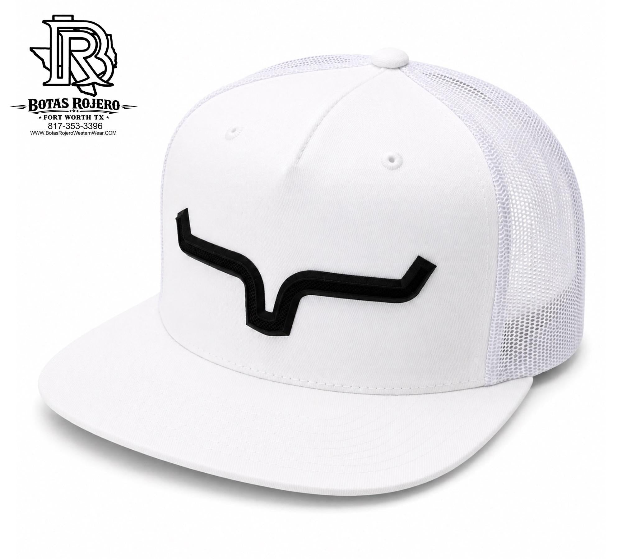 Kimes Ranch Snap Back White With Black Logo Cap