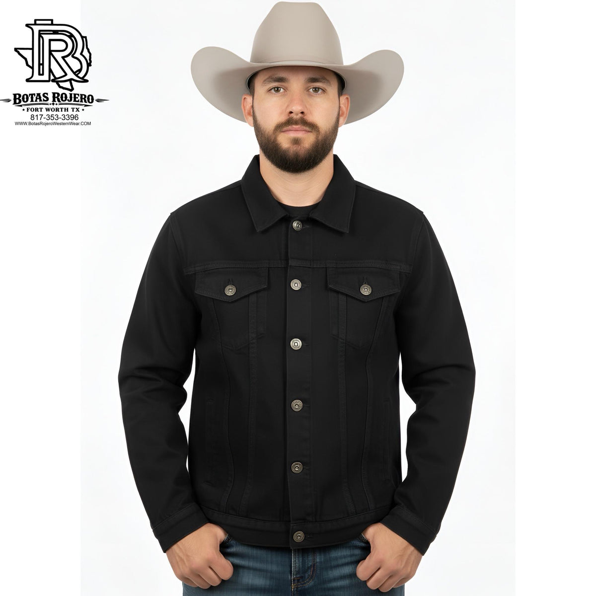 “ DECKER “ BLACK DENUIM MEN WESTERN JACKET