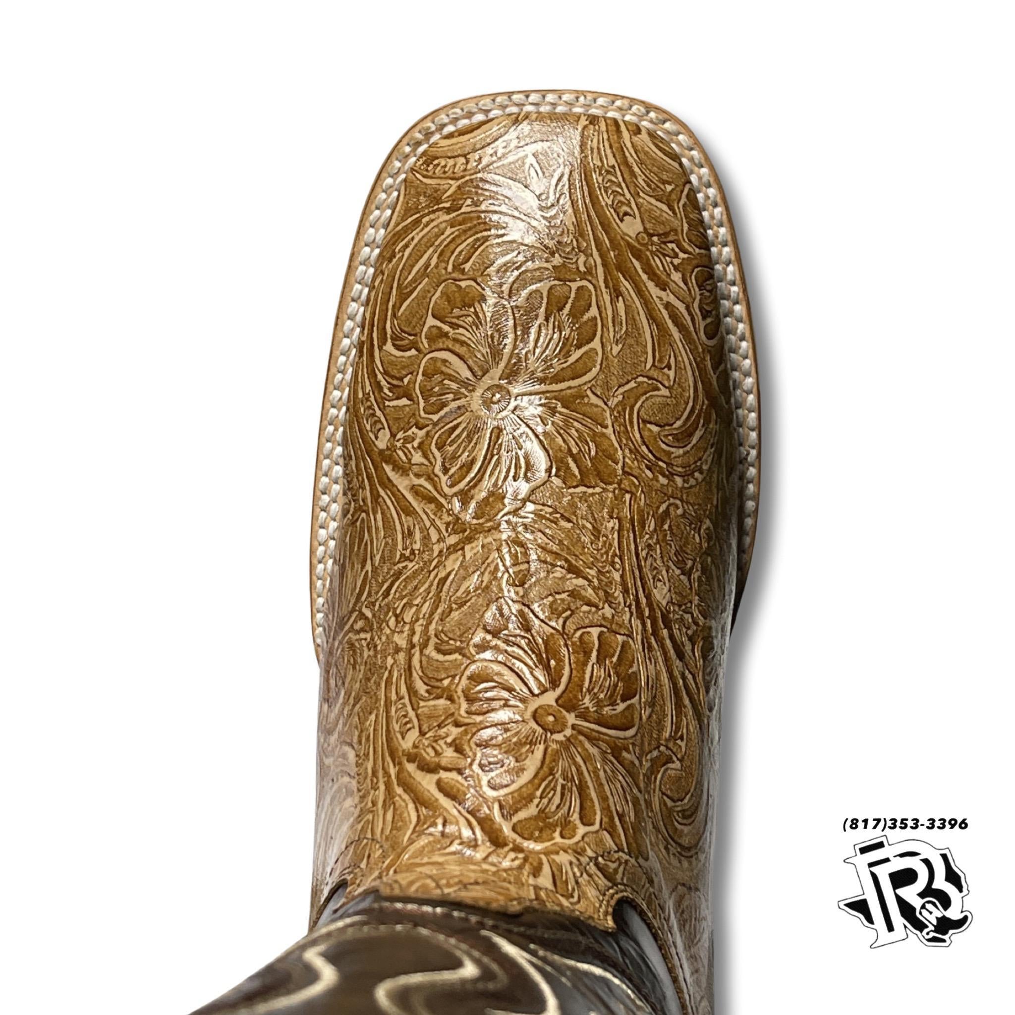 “ Nathan “ |  TOOLED LEATHER MEN SQUARE TOE WESTERN BOOTS