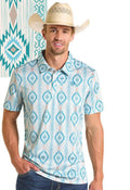 MEN’S ROCK & ROLL CARIBBEAN AZTEC PRINTED POLO | BM51T06622
