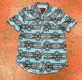 Mens short sleeve Aztec ripstop teal | RRMS1SR0QN