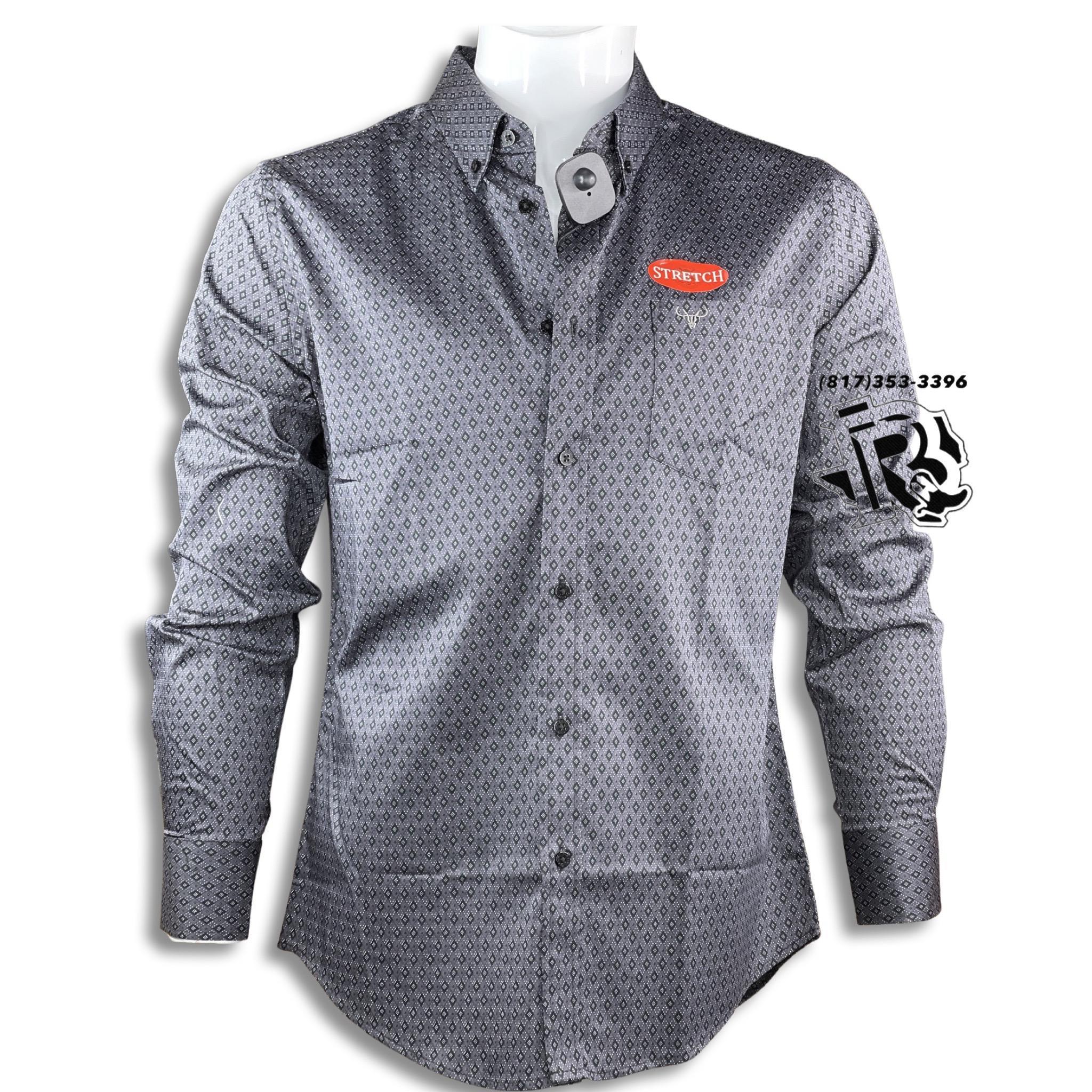 “ Willowrock “ | MEN LONG SLEEVE WESTERN SHIRT CHARCOAL BUTTON DOWN