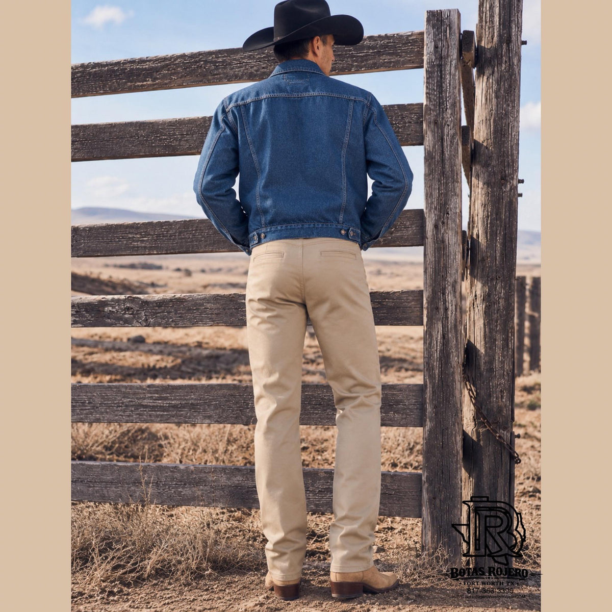 CH-01| CHINO PANTS  STRAIGHT IRON SPUR KHAKI WESTERN MEN JEANS