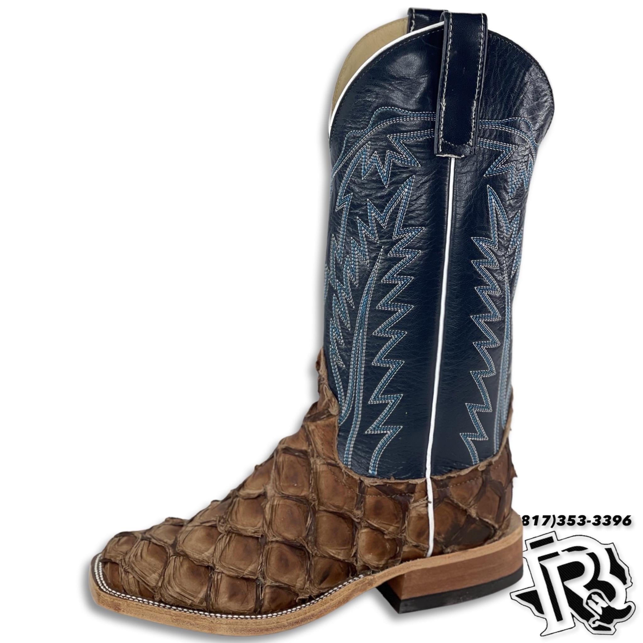 CHOCOLATE BIG BASS | ANDERSON BEAN FISH MEN WESTERN SQUARE TOE BOOT STYLE  #2013