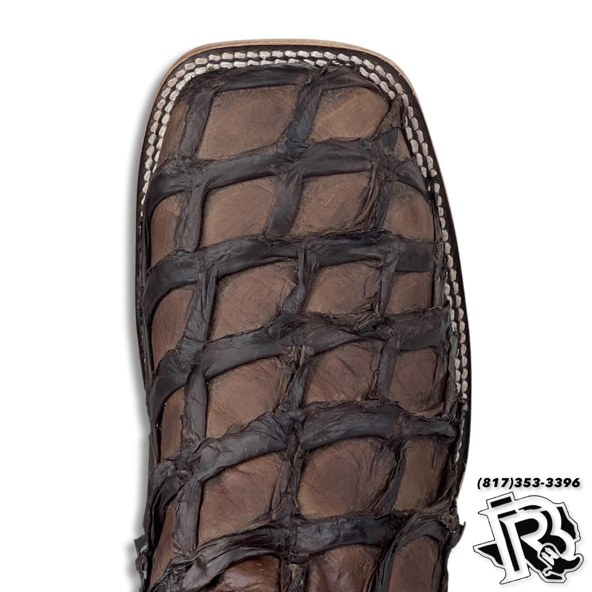 “ Wyatt “  | ORIGNAL PIRARUCU ( FISH ) CAFE MEN SQUARE TOE WESTERN BOOTS