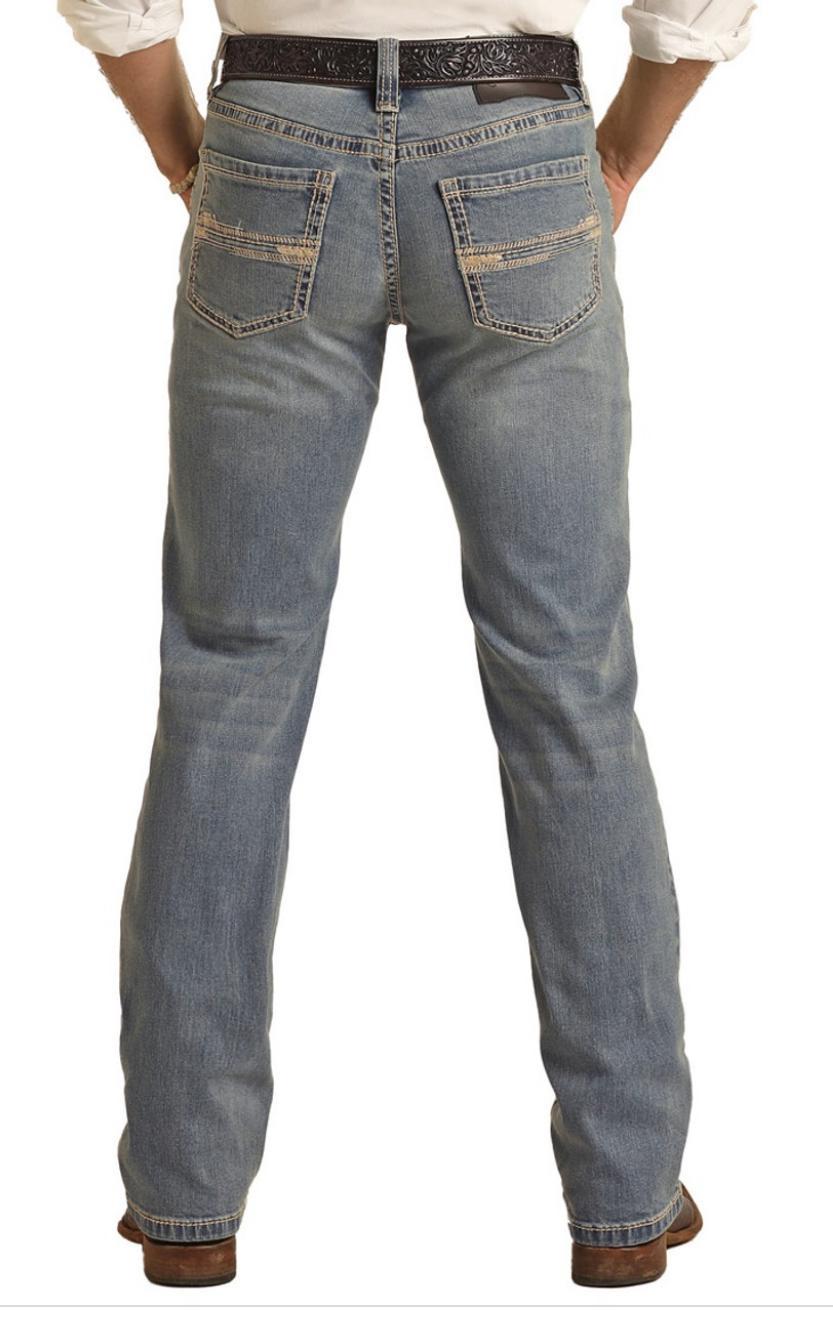 MENS ROCK & ROLL SLIM STRAIGHT  LIGHT VINTAGE  JEANS| BM1RD03664 BLUE LABEL