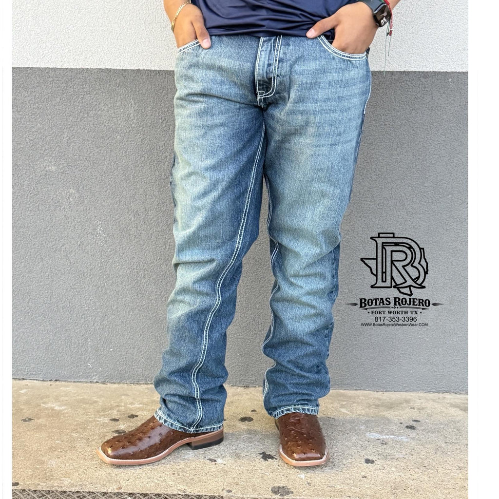 01 | STRAIGHT | MED BLUE | IRON SPUR | MEN WESTERN JEANS