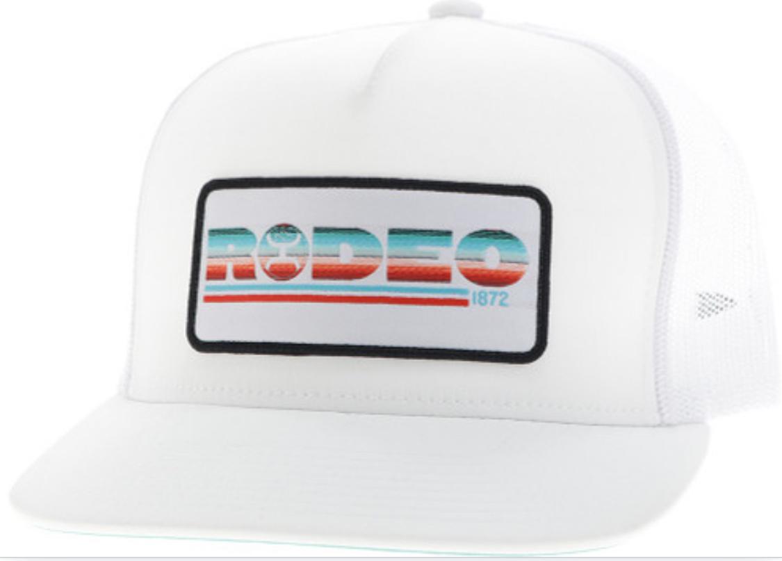 ‘’LEO’’ HOOEY YOUTH WHITE SERAPE RODEO PATCH CAP|2553T-WH-Y