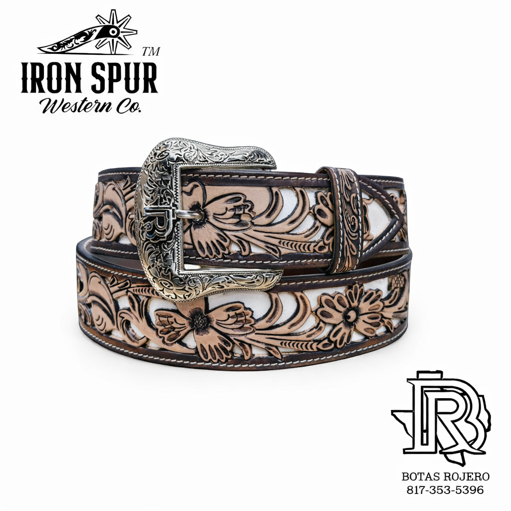“ ANDERSON ” | 2 INCH IRON SPUR ™️ MEN’S TOOLED LEATHER BELT