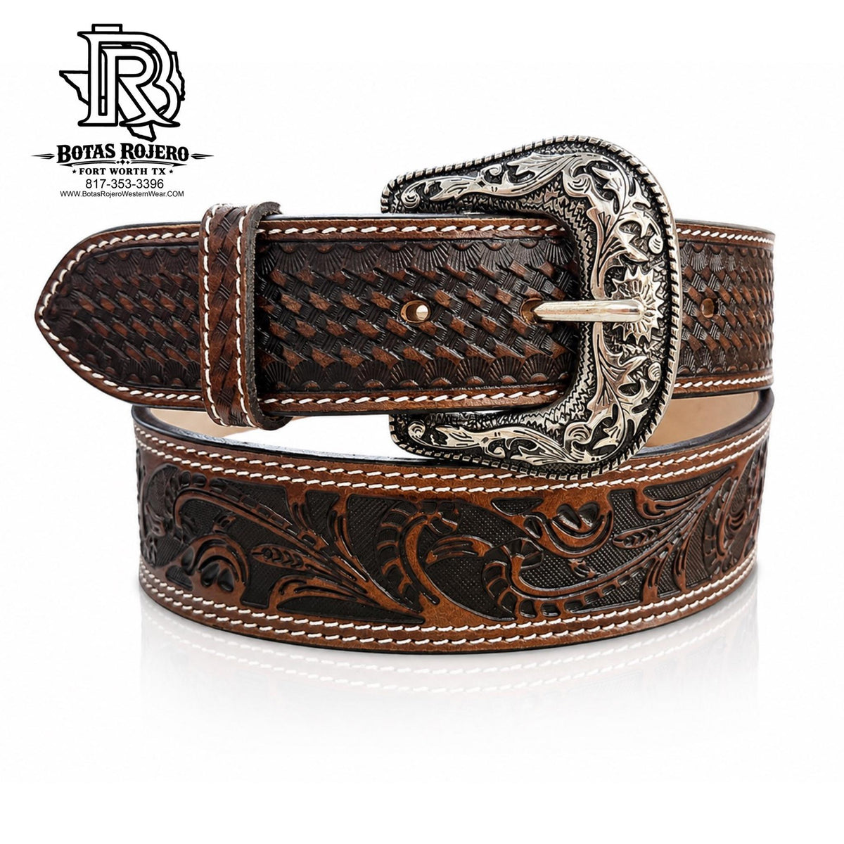 " TOMI " | 1.75 INCH  IRON SPUR ™️ MEN BELT WESTERN TOOLED LEATHER