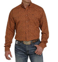 MENS LONG SLEEVE PRINT BROWN CINCH SHIRT |MTW1105455
