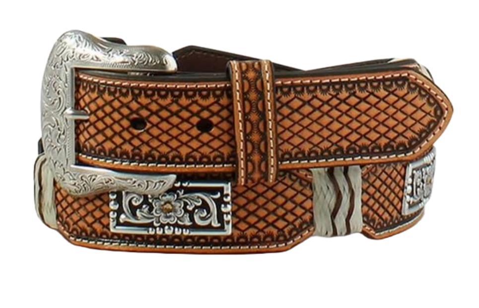 Ariat Mens Tooled Rawhide Concho Western Belt |A1040508