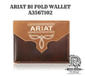 ARIAT BIFOLD PASS CASE WALLET BOOT STITCH OVERLAY BROWN A3567102