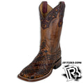 BASKET WEAVE | TAN/LIGHT BROWN MEN SQUARE TOE BOOTS