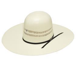 “ Ranchero “ | MEN BANGORA STRAW HAT 5" OPEN/ CORD BLACK T71257