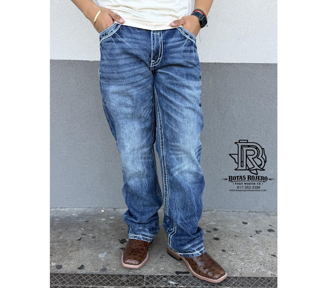 04 | BOOTCUT Iron Spur Men’s Western Jeans – Medium Blue Wash | 100% Cotton Denim